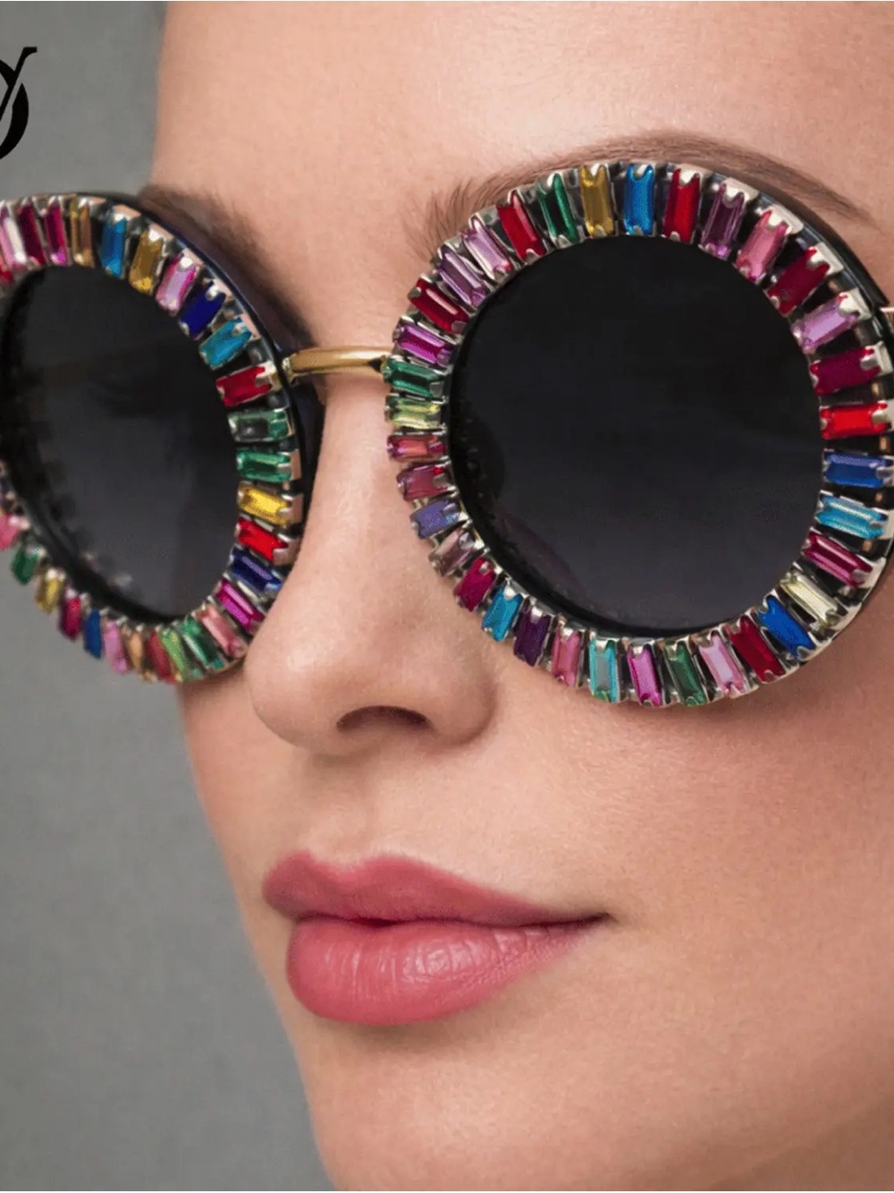 Diamond Rectangle Designer Festival Sunglasses